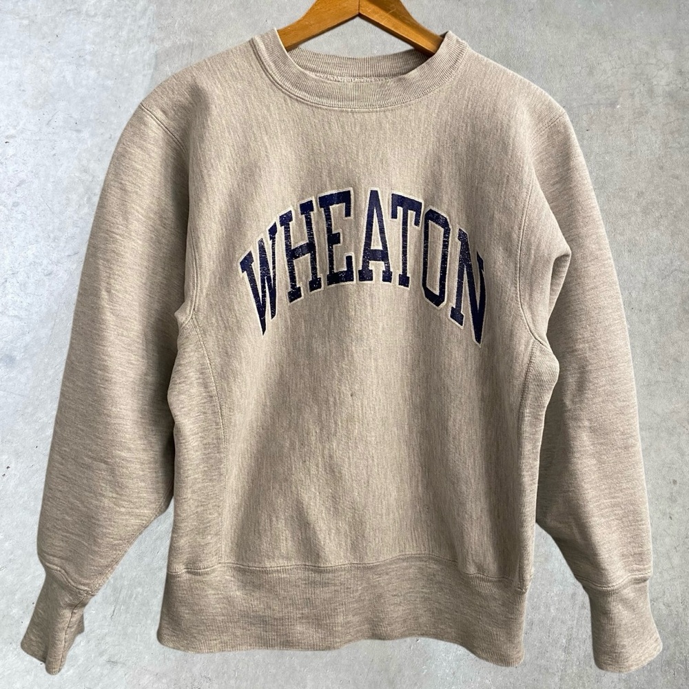 Vintage 80’s Wheaton Illinois Champion Reverse Weave Crew Neck Sweater
